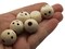 12 18mm Round Smiling Face Doll Head Natural Wooden Large Hole Beads
